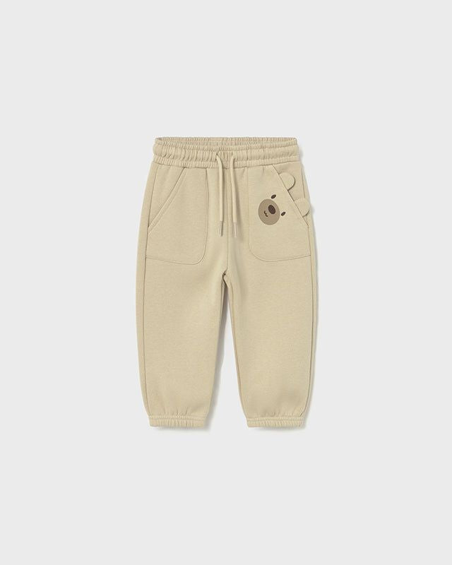 Pantalone lungo felpato neonato Mayoral orsetto beige Mayoral 6 Mesi 68cm