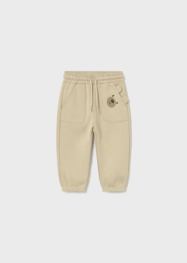 Pantalone lungo felpato neonato Mayoral orsetto beige Mayoral 6 Mesi 68cm