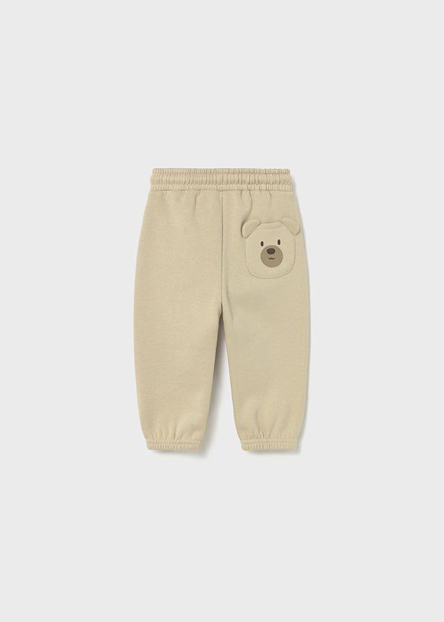 Pantalone lungo felpato neonato Mayoral orsetto beige Mayoral 6 Mesi 68cm