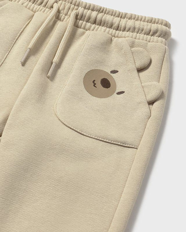 Pantalone lungo felpato neonato Mayoral orsetto beige Mayoral 6 Mesi 68cm