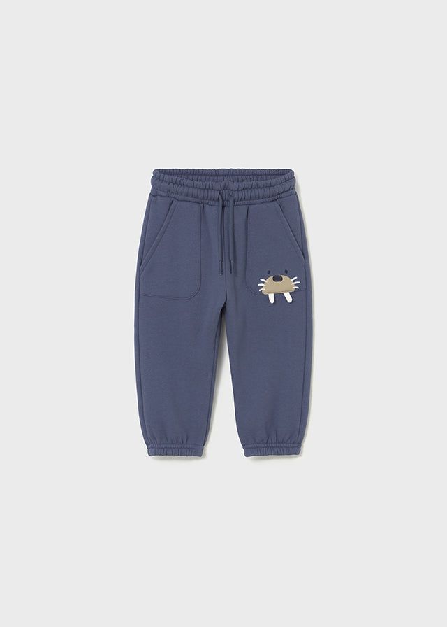 Pantalone lungo felpato neonato Mayoral tricheco blu Mayoral 6 Mesi 68cm