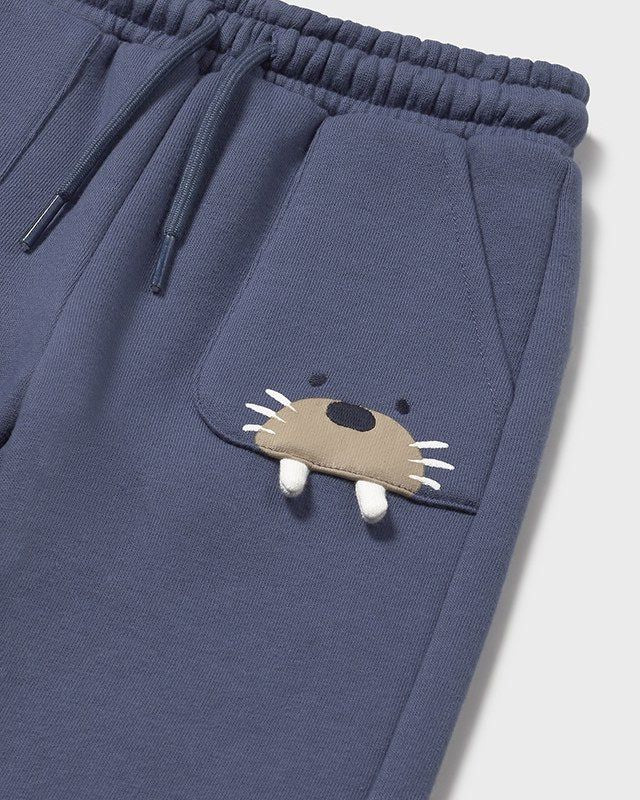 Pantalone lungo felpato neonato Mayoral tricheco blu Mayoral 6 Mesi 68cm