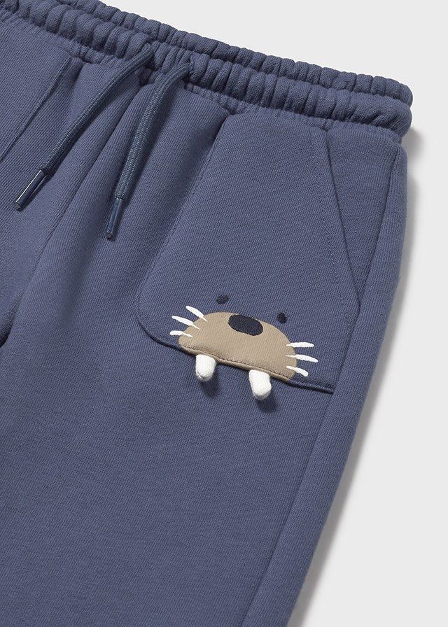 Pantalone lungo felpato neonato Mayoral tricheco blu Mayoral 6 Mesi 68cm