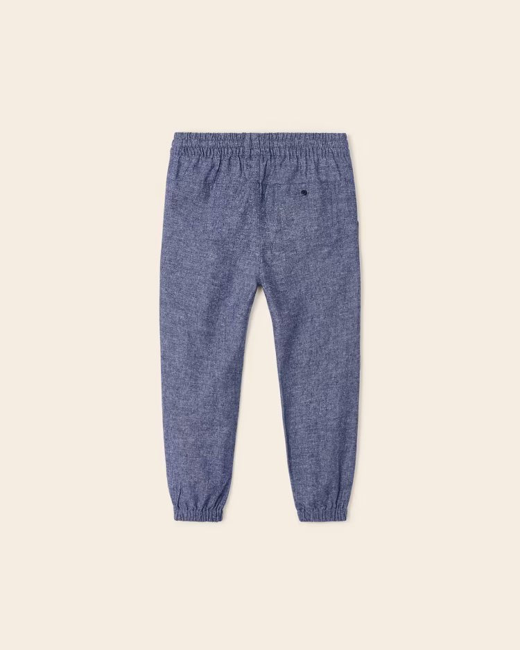 Pantalone lungo jogger lino bambino Mayoral azzurro - ErreGiModaBimbo