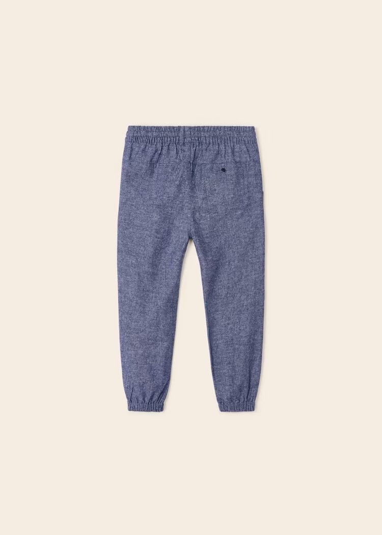Pantalone lungo jogger lino bambino Mayoral azzurro - ErreGiModaBimbo
