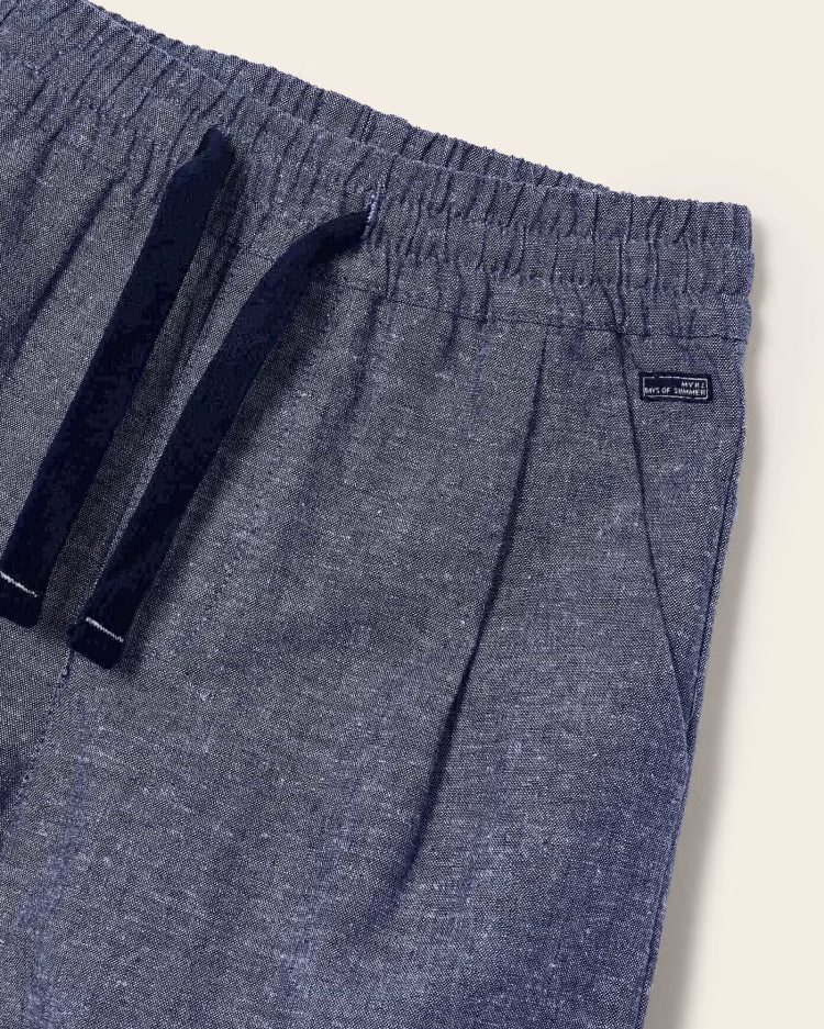 Pantalone lungo jogger lino bambino Mayoral azzurro - ErreGiModaBimbo