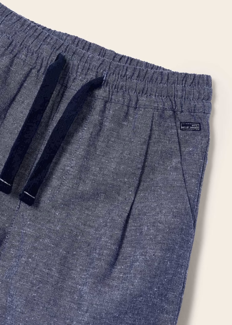 Pantalone lungo jogger lino bambino Mayoral azzurro - ErreGiModaBimbo