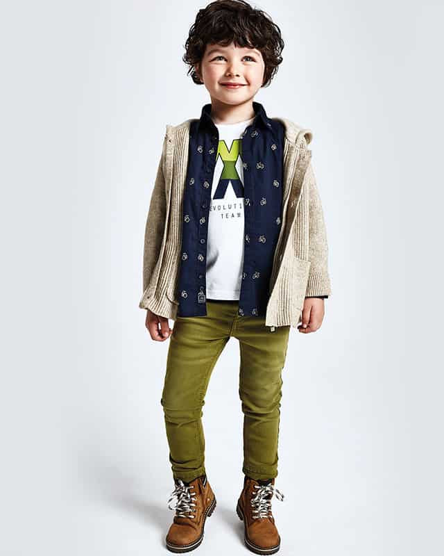 Pantalone lungo Slim fit bambino Mayoral Basic Oliva - ErreGiModaBimbo