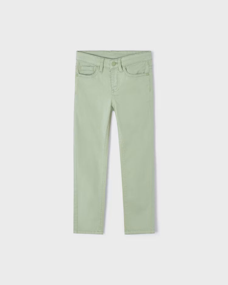 Pantalone lungo slim fit fresco cotone bambino Mayoral verde salvia Mayoral Verde