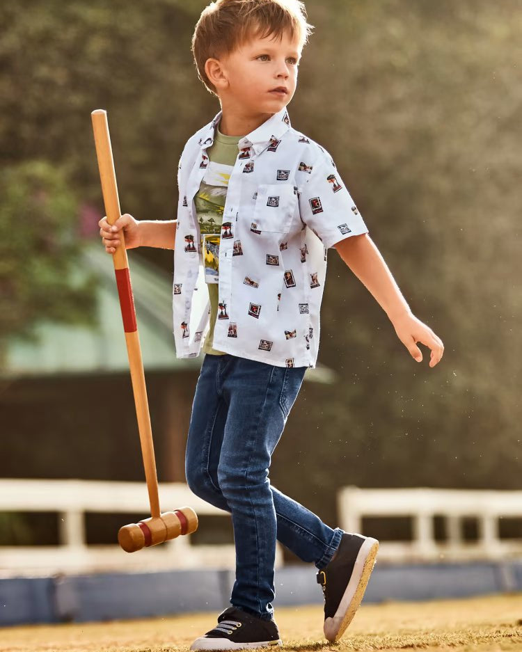 Pantalone slim fit cotone bambino Mayoral jeans blu scuro - ErreGiModaBimbo