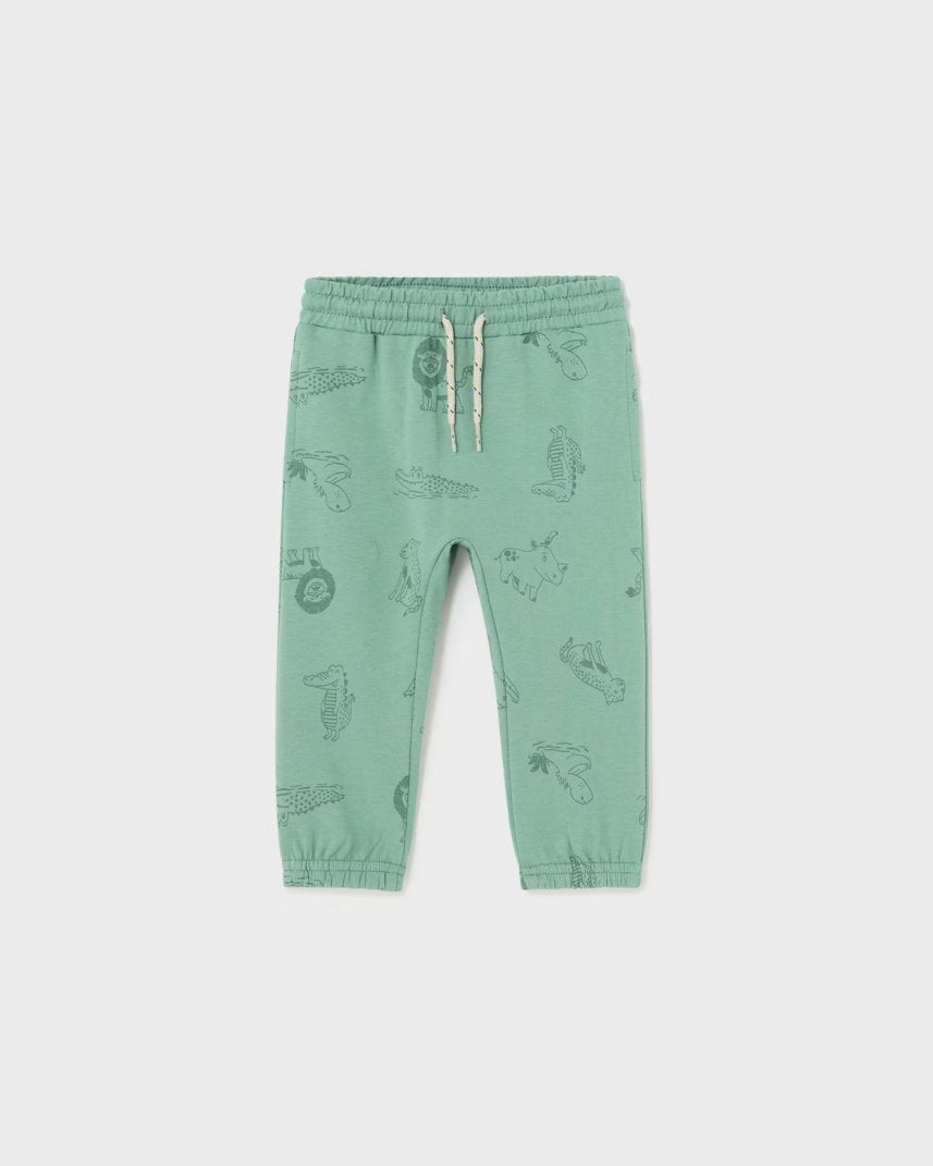 Pantalone sportivo neonato Mayoral verde stampa coccodrilli - ErreGiModaBimbo