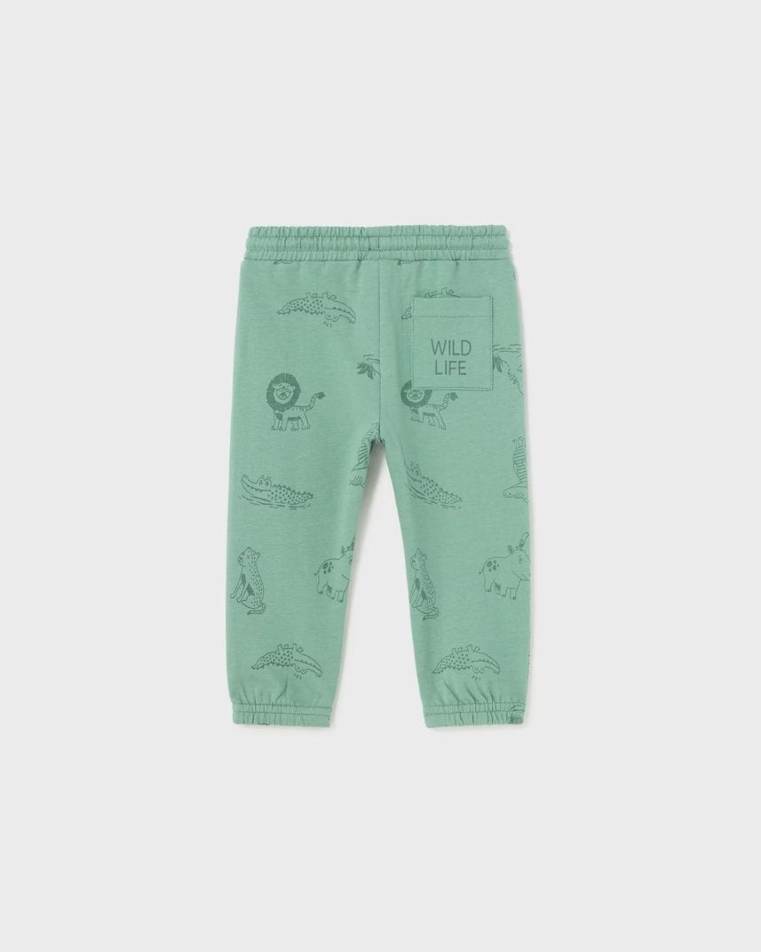 Pantalone sportivo neonato Mayoral verde stampa coccodrilli - ErreGiModaBimbo