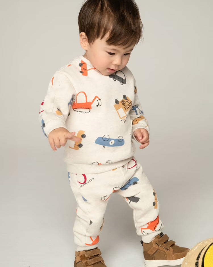 Pantalone sportivo neonato Mayoral crema stampa machinine Mayoral Crema