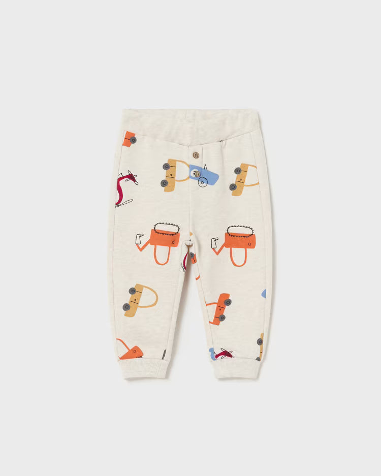 Pantalone sportivo neonato Mayoral crema stampa machinine Mayoral Crema