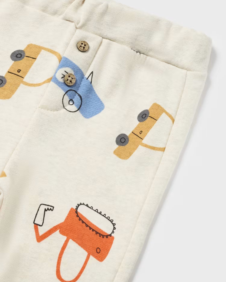 Pantalone sportivo neonato Mayoral crema stampa machinine Mayoral Crema