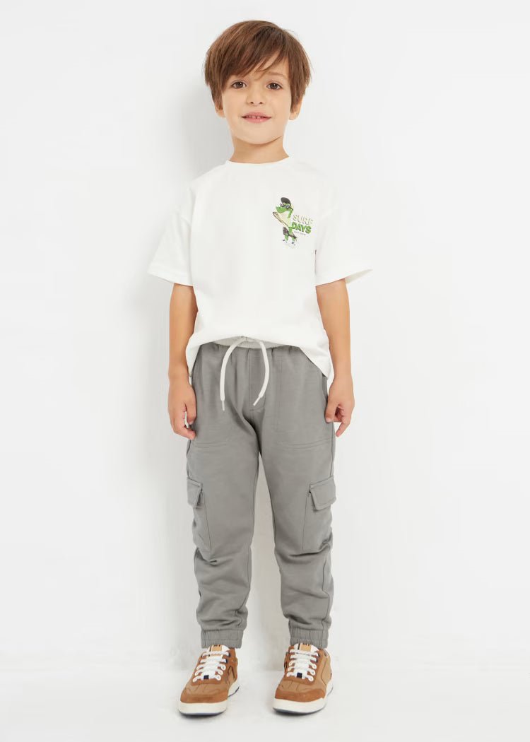 Pantalone tuta sportivo fresco cotone bambino Mayoral grigio - ErreGiModaBimbo