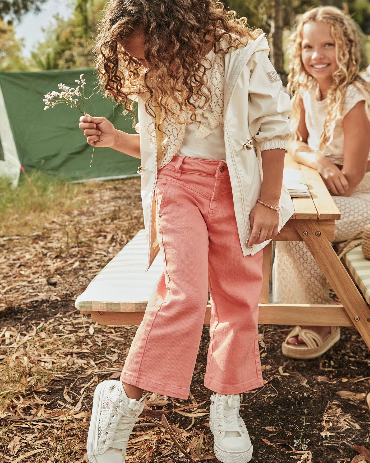 Pantalone twill modello wide bambina Mayoral Salmone Mayoral 2 Anni 92cm