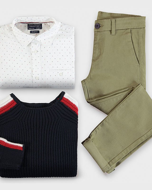 Pantaloni chino basic ragazzo Mayoral verde - ErreGiModaBimbo