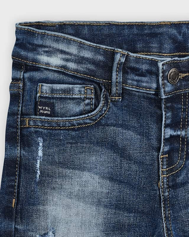 Pantaloni jeans bambino Mayoral effetto slavato strappato - ErreGiModaBimbo