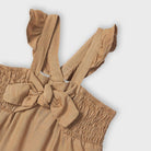 Pantloni salopette bambina Mayoral Jumpsuit fiocco caramello - ErreGiModaBimbo