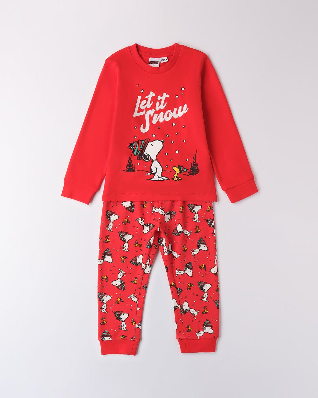 Pigiama caldo cotone iDO Snoopy Natale rosso iDO 12 Mesi 80cm