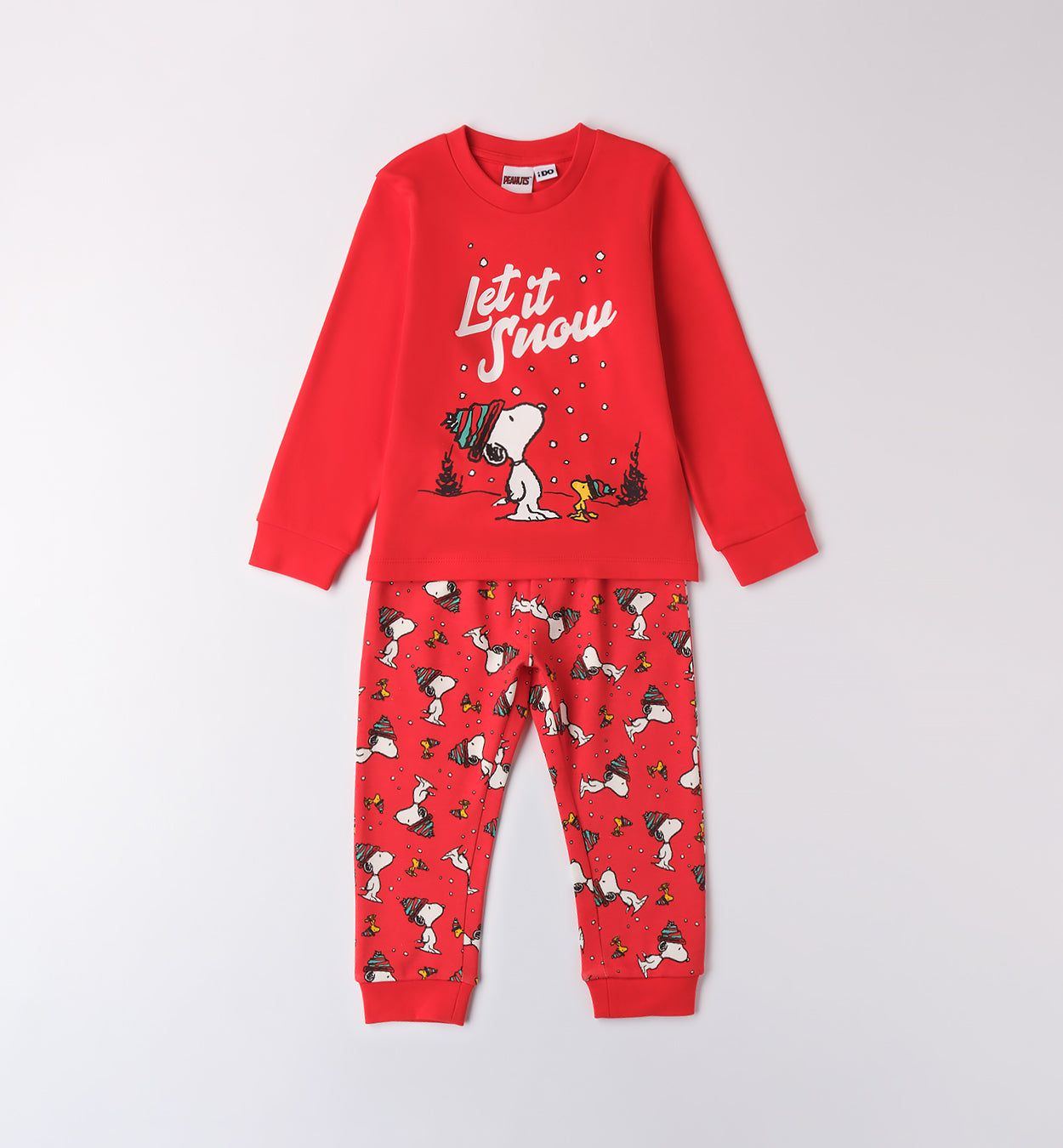 Pigiama caldo cotone iDO Snoopy Natale rosso iDO 12 Mesi 80cm