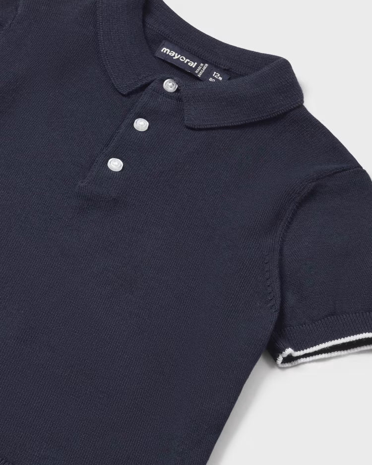 Polo in filo di cotone neonato Mayoral blu navy Mayoral Blu