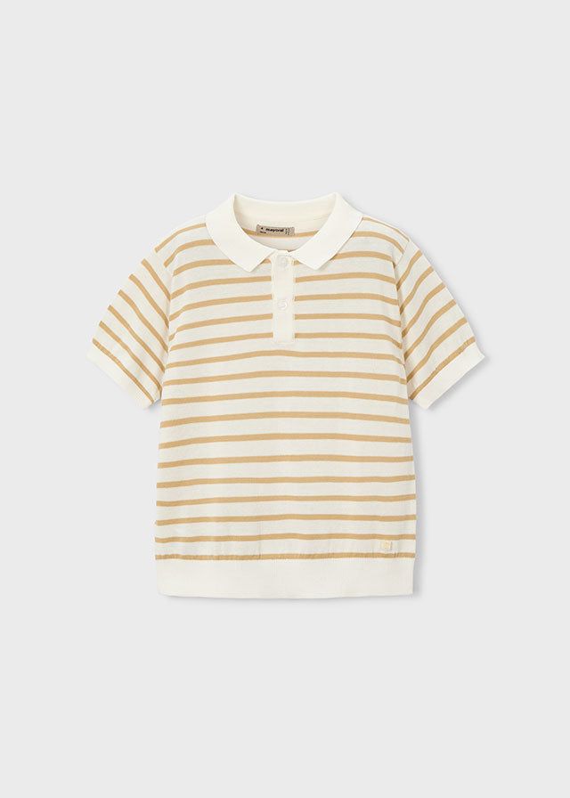 Polo bambino Mayoral cotone panna righe beige elegante Mayoral 2 Anni 92cm