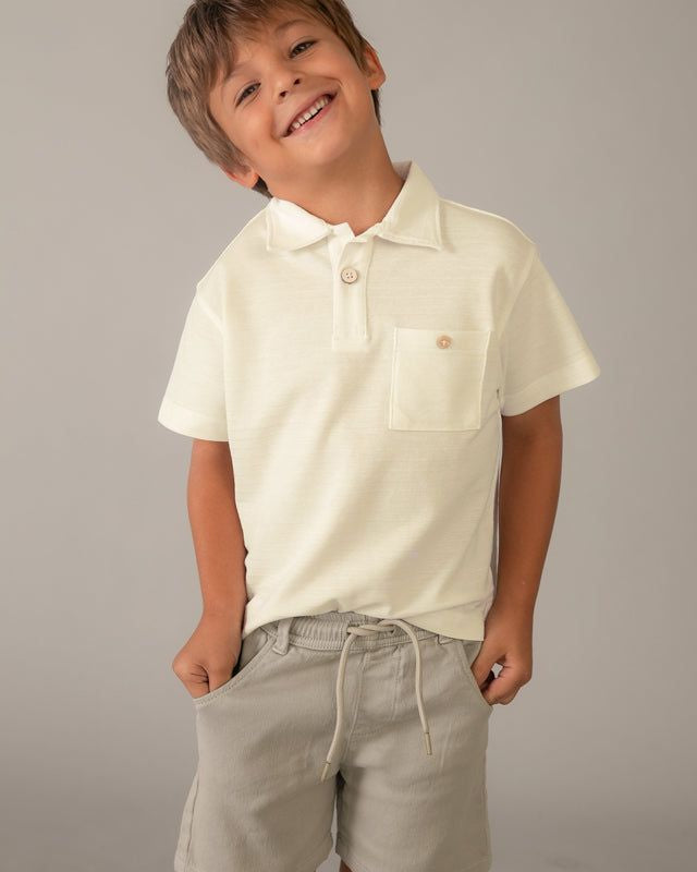 Polo bambino Mayoral panna e taschino Mayoral 2 Anni 92cm