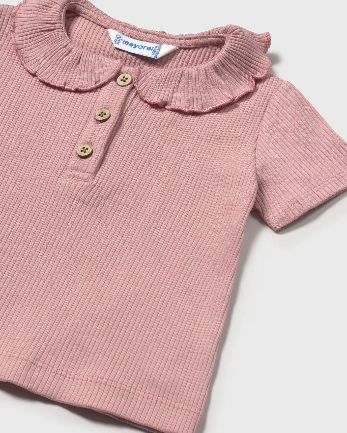 Polo costine colletto volant neonata Mayoral rosato Mayoral 6 Mesi 68cm
