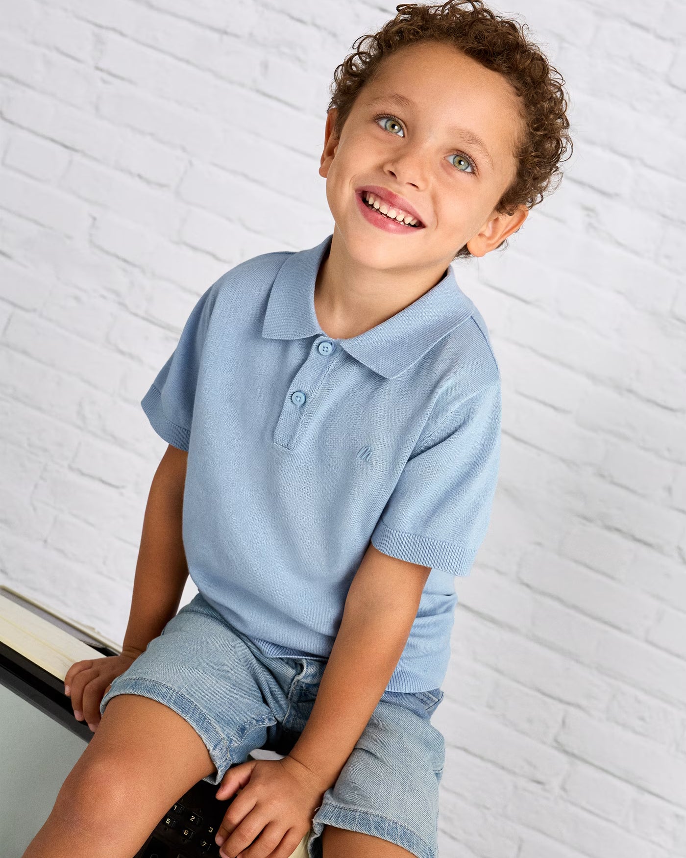 Polo in filo di cotone bambino Mayoral azzurra Mayoral 2 Anni 92cm