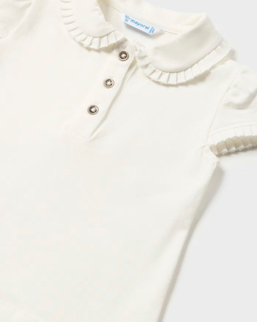 Polo manica corta fresco cotone neonata Mayoral panna Mayoral Panna