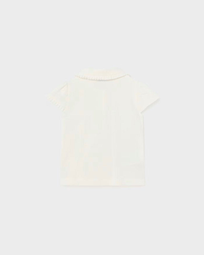 Polo manica corta fresco cotone neonata Mayoral panna Mayoral Panna
