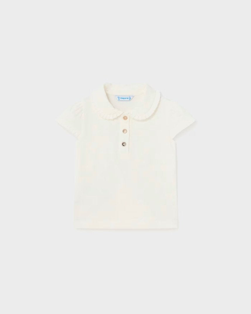 Polo manica corta fresco cotone neonata Mayoral panna Mayoral Panna