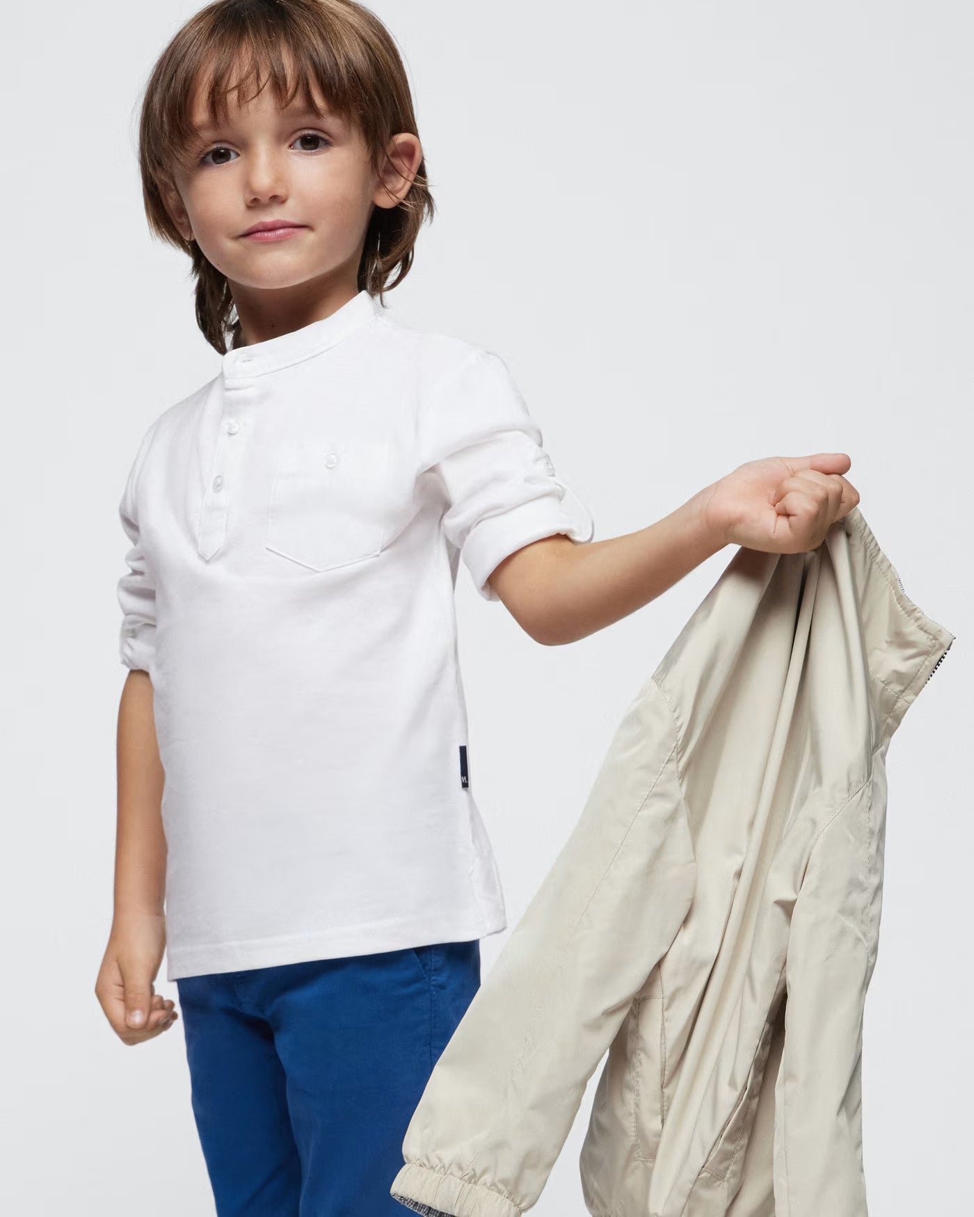 Polo manica lunga con botone manica coreana bambino Mayoral celeste Mayoral Celeste