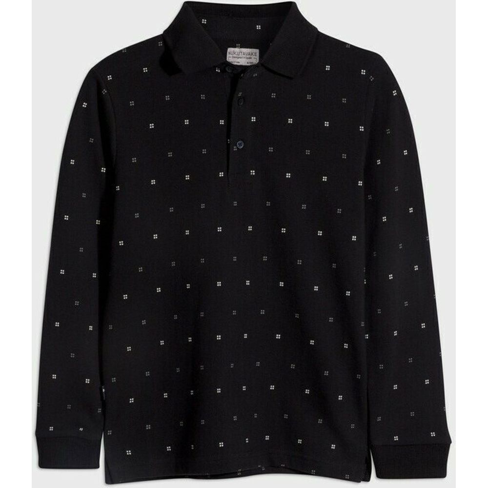 Polo manica lunga ragazzo Mayoral nera microfantasia - ErreGiModaBimbo