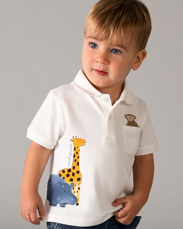 Polo Mayoral neonato cotone con animali della savana Mayoral 6 Mesi 68cm