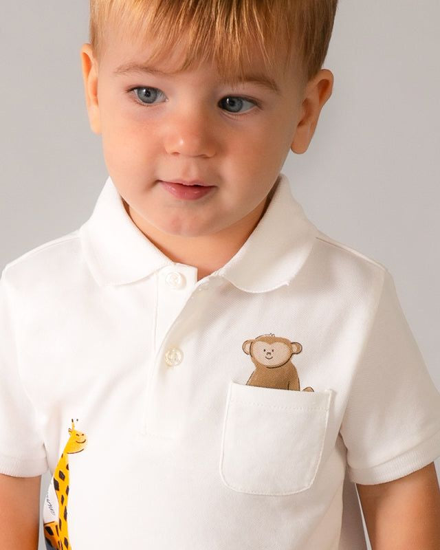 Polo Mayoral neonato cotone con animali della savana Mayoral 6 Mesi 68cm