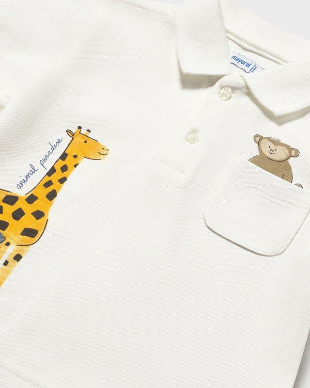 Polo Mayoral neonato cotone con animali della savana Mayoral 6 Mesi 68cm