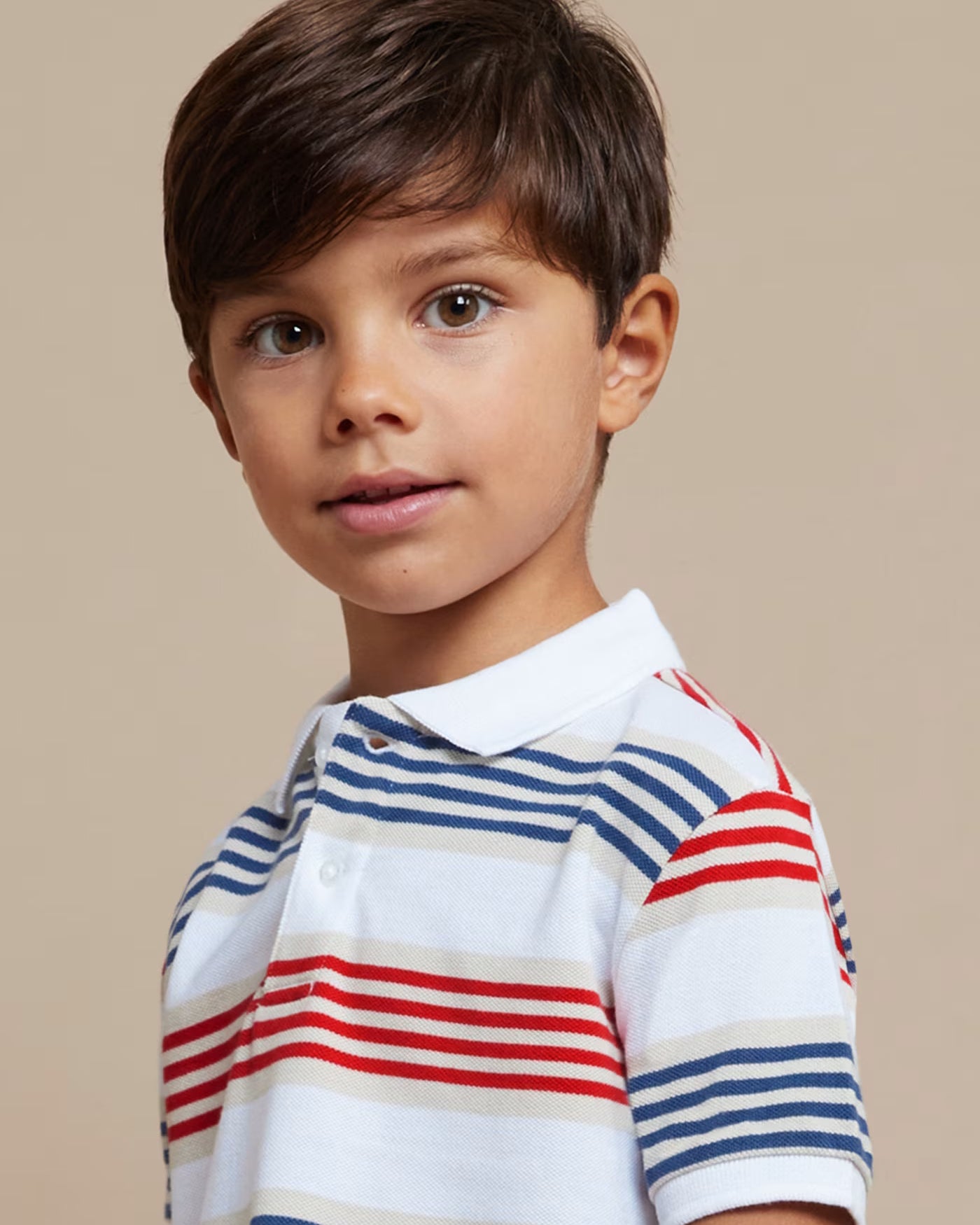 Polo manica corta bambino Mayoral righe blu e rosso Mayoral Anguria