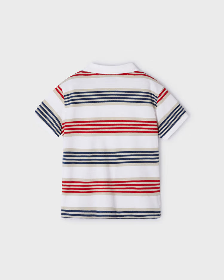 Polo manica corta bambino Mayoral righe blu e rosso Mayoral Anguria