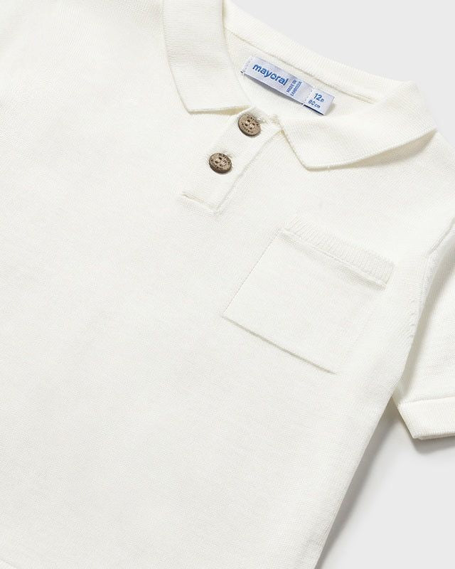 Polo neonato cotone Mayoral tricot in panna Mayoral 6 Mesi 68cm