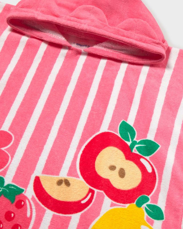 Poncho asciugamano mare con cappuccio neonata Mayoral frutta geranio Mayoral 12 Mesi 80cm