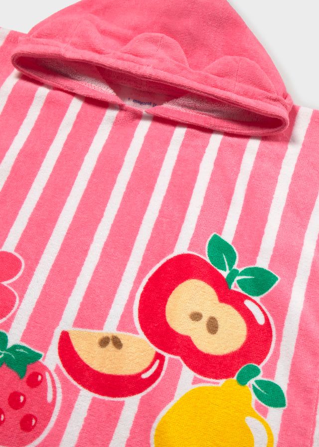 Poncho asciugamano mare con cappuccio neonata Mayoral frutta geranio Mayoral 12 Mesi 80cm