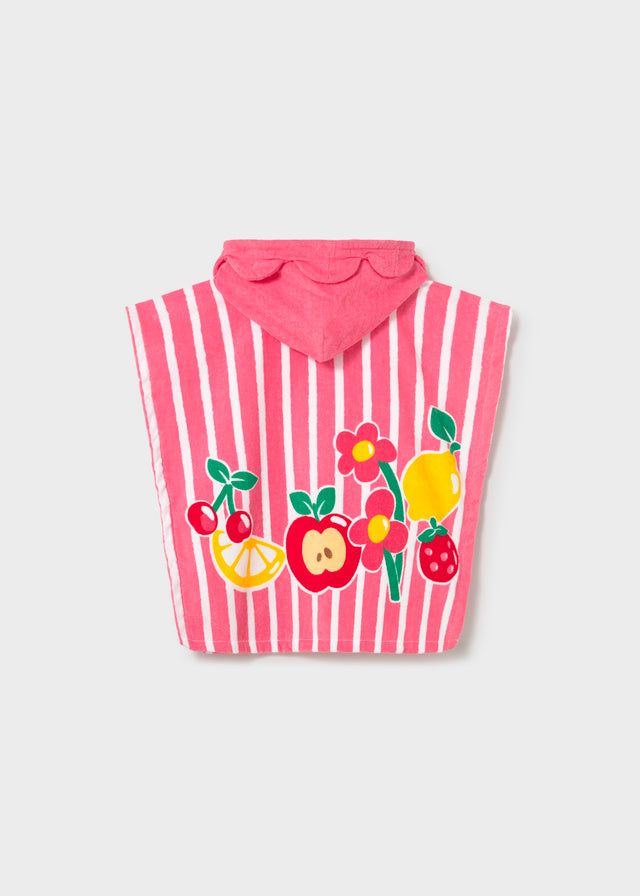 Poncho asciugamano mare con cappuccio neonata Mayoral frutta geranio Mayoral 12 Mesi 80cm