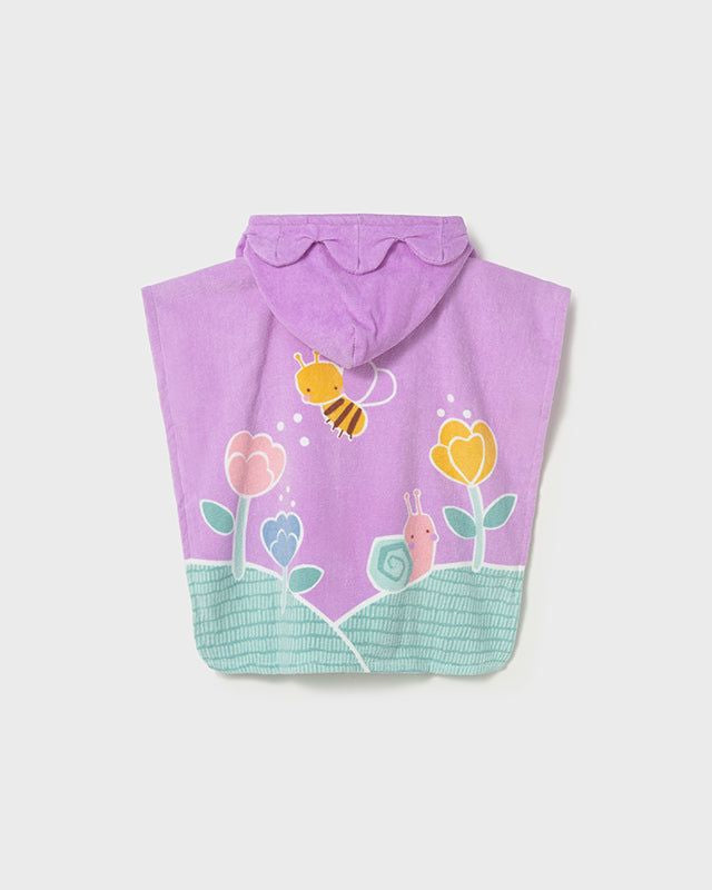 Poncho asciugamano mare con cappuccio neonata Mayoral tulipani lilla Mayoral 12 Mesi 80cm