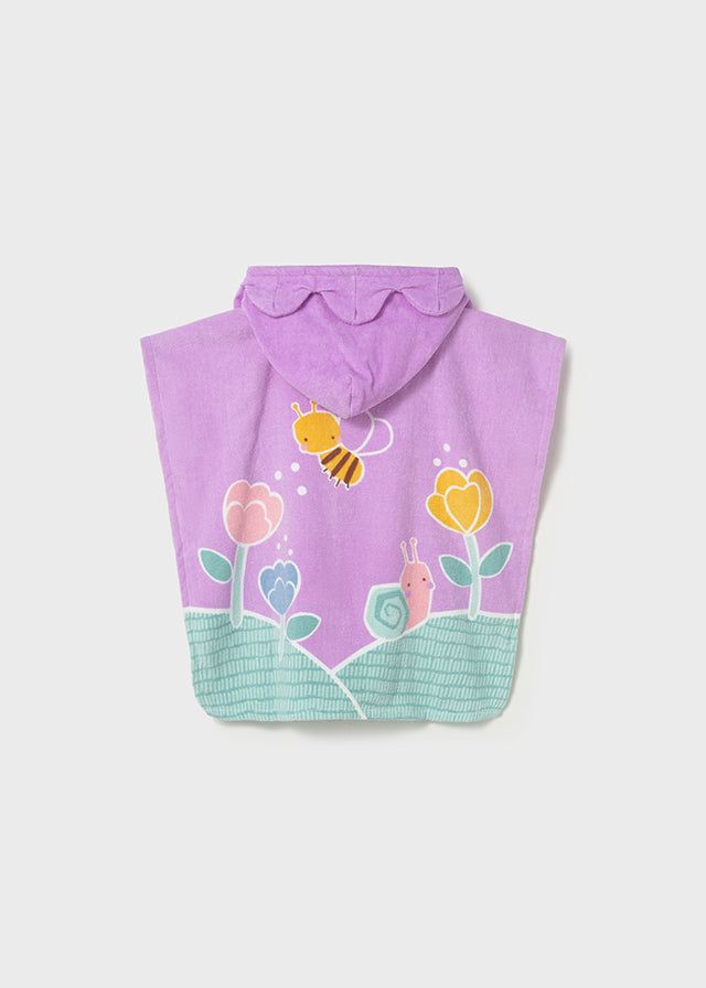 Poncho asciugamano mare con cappuccio neonata Mayoral tulipani lilla Mayoral 12 Mesi 80cm