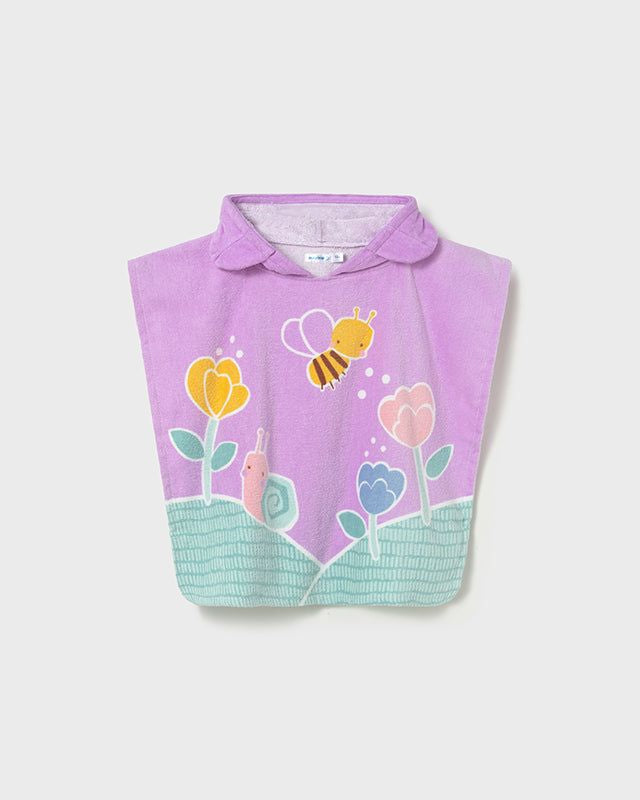 Poncho asciugamano mare con cappuccio neonata Mayoral tulipani lilla Mayoral 12 Mesi 80cm