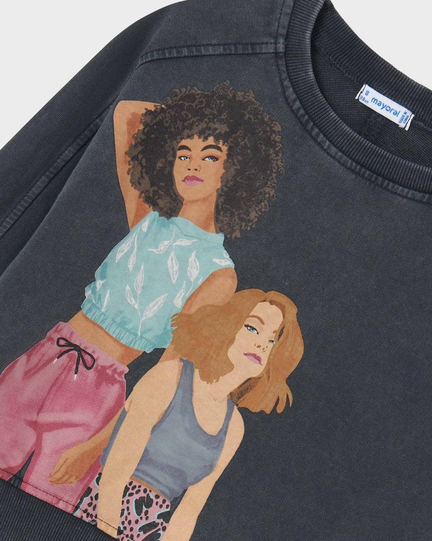 Pullover ragazza Mayoral stampata - ErreGiModaBimbo