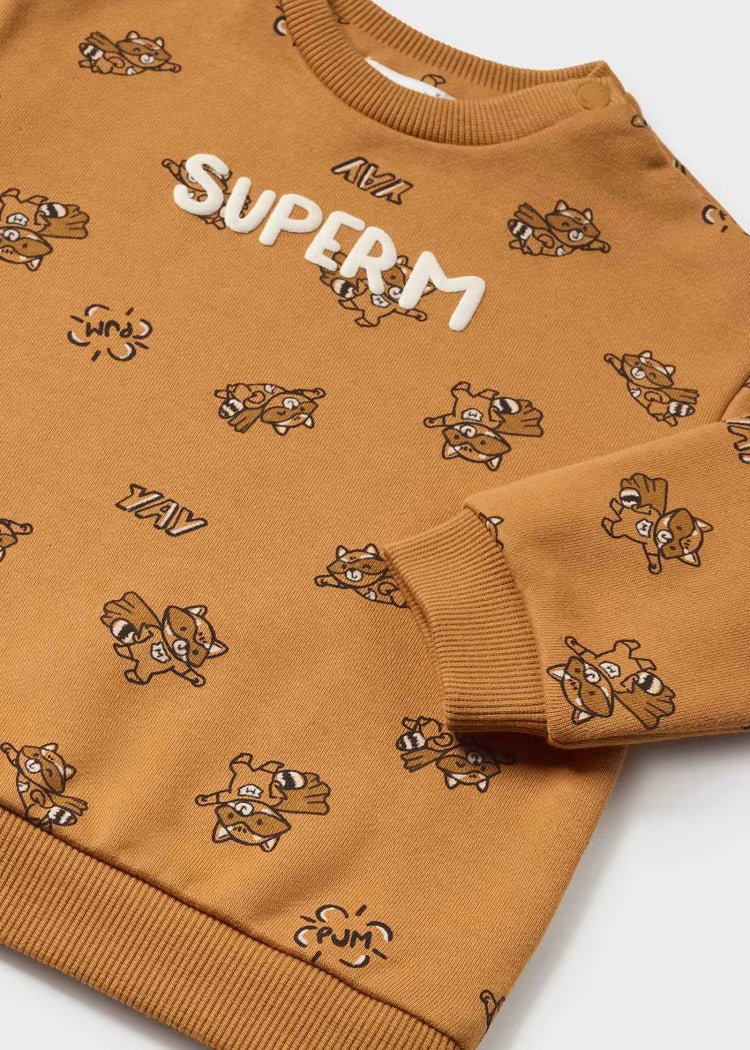 Pullover stampata neonato Mayoral "SUPERM" - ErreGiModaBimbo